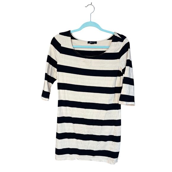 Forever 21 Women’s Size Large Mini Dress – Beige & Black Stripe - Picture 1 of 4